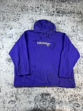 Vintage Minnesota Vikings Hoodie Mens 3XL Purple NFL Football Sports Sweatshirt